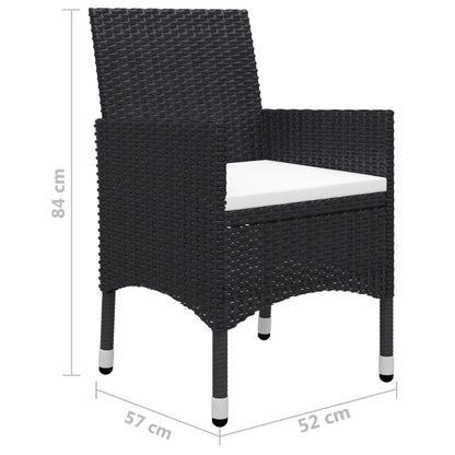 Vidaxl Juego De Comedor De Jardín De 5 Piezas Negro_2