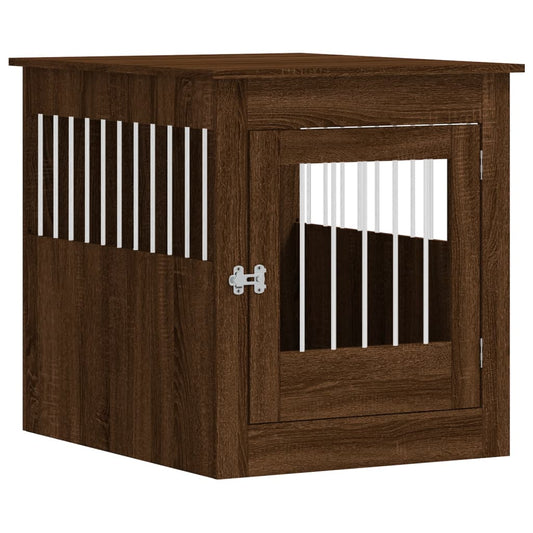 Jaula Para Perros Madera Ingeniería Roble Marrón 64,5x80x71 Cm_0