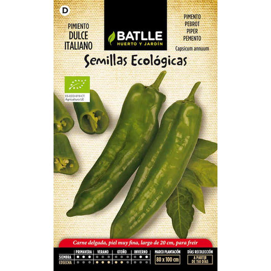 Semillas ecológicas de Pimiento Dulce Italiano - Calidad y Versatilidad 🌟