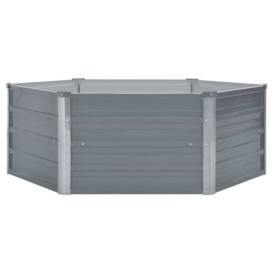 Jardinera Elevada 129x129x45 Cm Acero Galvanizado Gris_0