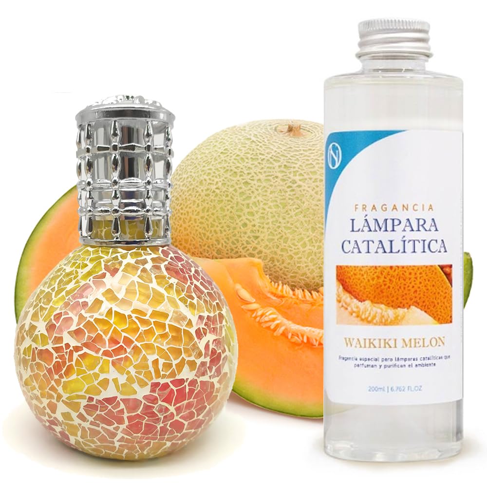 Lámpara Catalítica Mosaico Bicolor + Aroma Waikiki Melon 200ml - Elimina Malos Olores, Impurezas Y Perfuma_0