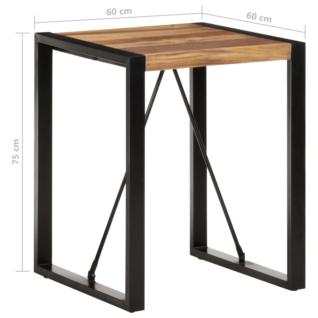 Mesa De Comedor Madera Maciza De Acacia 60x60x75 Cm_3
