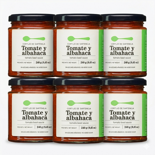 Salsa De Tomate Y Albahaca Natural Sin Azúcar Añadido 240 G 6 Unidades_0