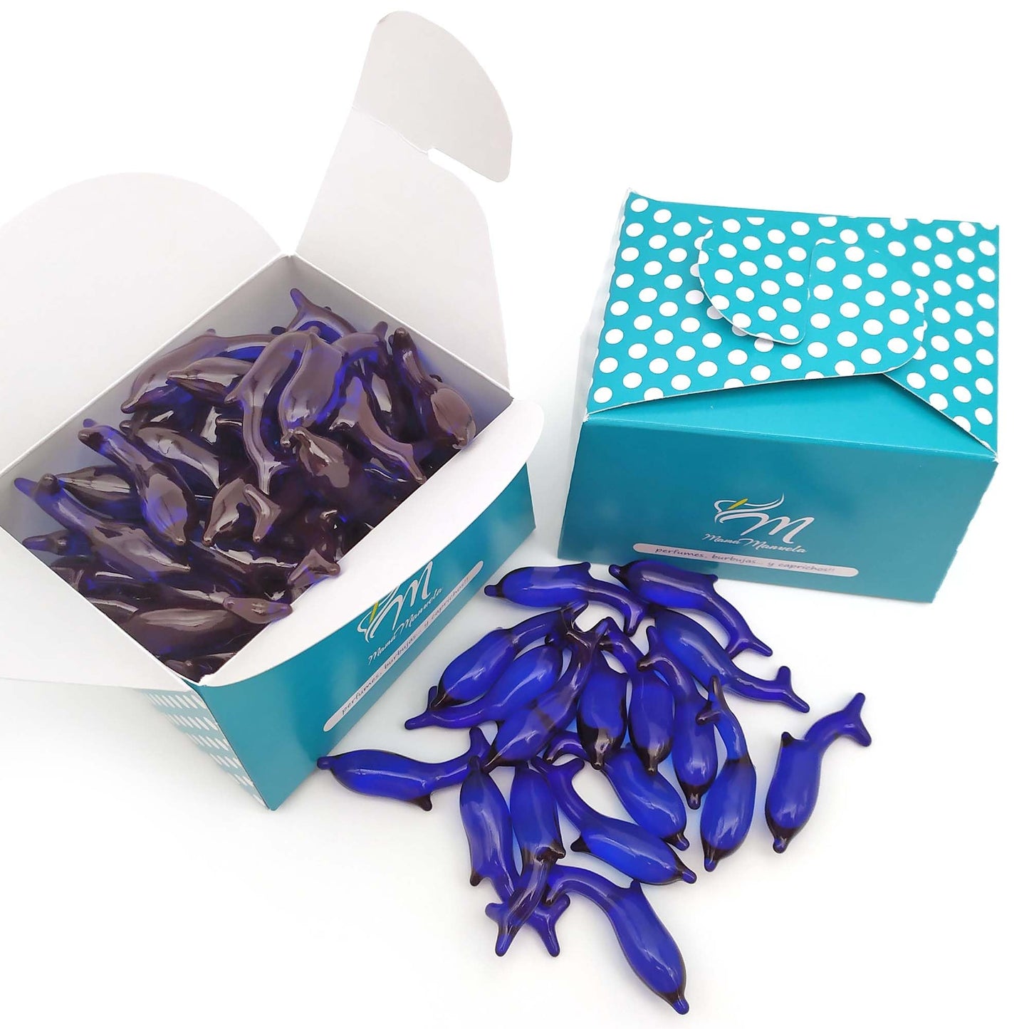 Pack 40 Perlas De Baño Aromatizada En Forma De Delfín - Con Aceite De Soja - Hidratante Y Aromática - Aroma Marino_0