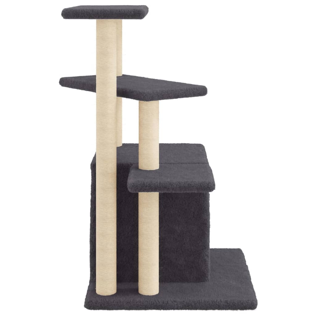 Rascador Para Gatos Con Postes De Sisal Gris Oscuro 83,5 Cm_4