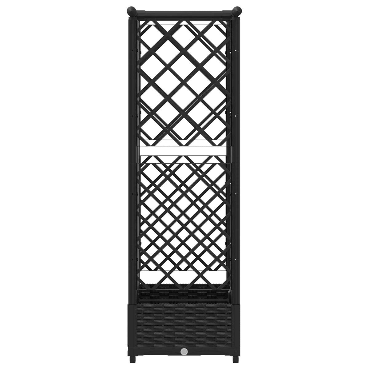 Cama Elevada Con Trellis Y Techo Negro 124 X 40 X 121 Cm Pp_3