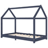 Vidaxl Estrado de cama para crianças em madeira maciça de pinho cinzento 80x160 Cm