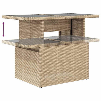 Set De Sofás De Jardín Con Cojines 9 Pzas Ratán Sintético Beige / Vetonek_5