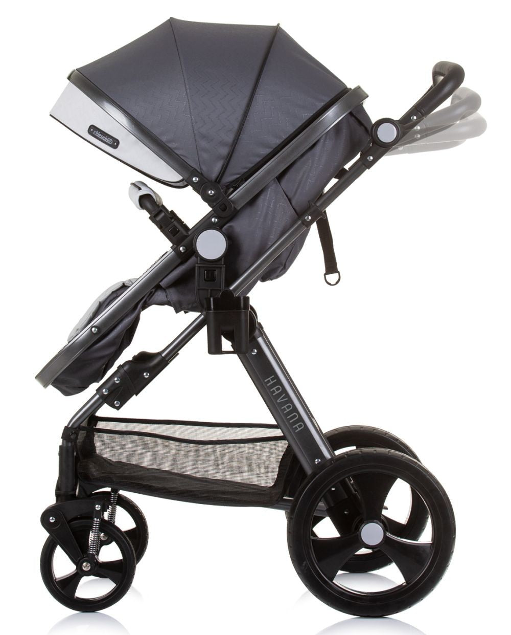 Carrito De Bebé Havana Dúo Convertible Hasta 22 Kg Con Bolso Y Mosquitera Silver Grey_1