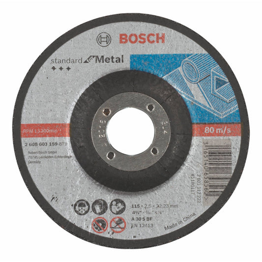 Disco de corte rebaixado Bosch para rebarbadora de 115 mm para metal