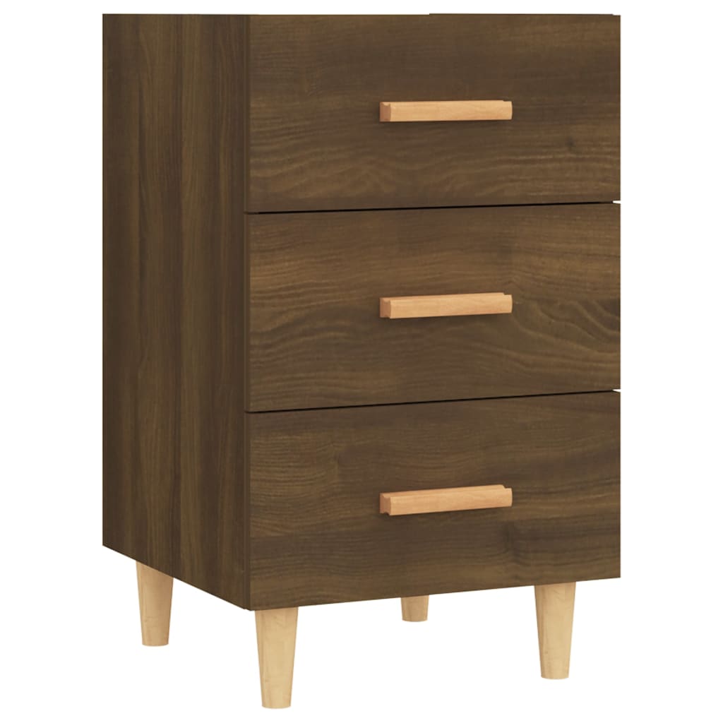 Mesita De Noche Madera De Ingeniería Marrón Roble 40x40x66 Cm_0
