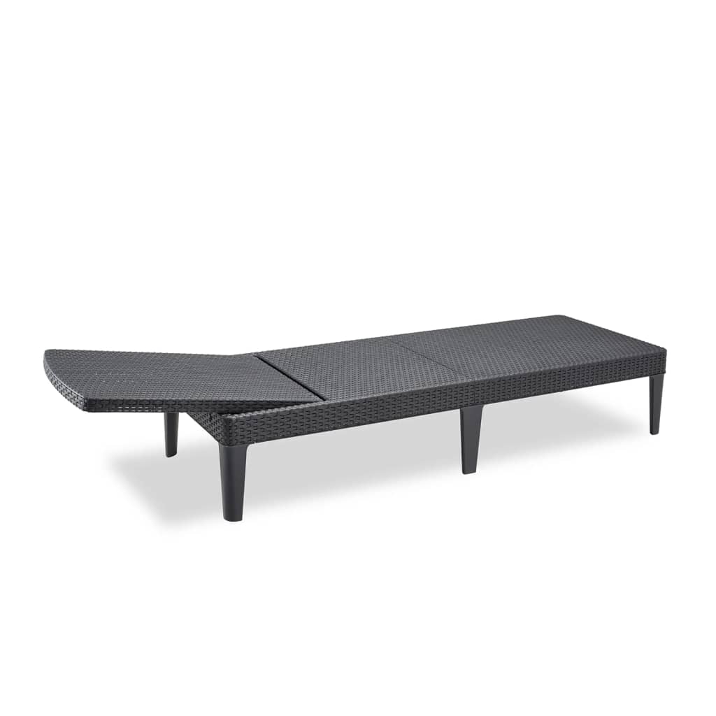 Keter Tumbona De Jardín Con Cojín Jaipur Piscina Terraza Resina Grafito Anxpxal Cm 58x187,5x29_5