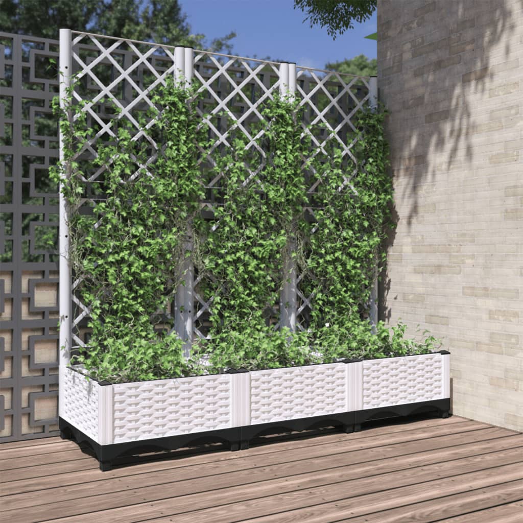 Macetero De Jardín Blanco 120 X 40 X 121,5 Cm_1