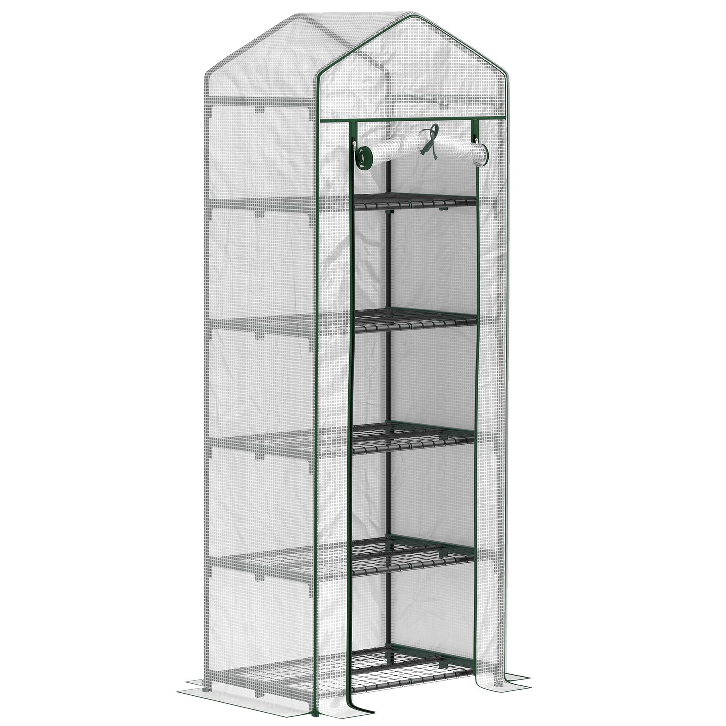Outsunny Invernadero Pequeño Con Estantes De 5 Niveles 69x49x193 Cm Transparente_0