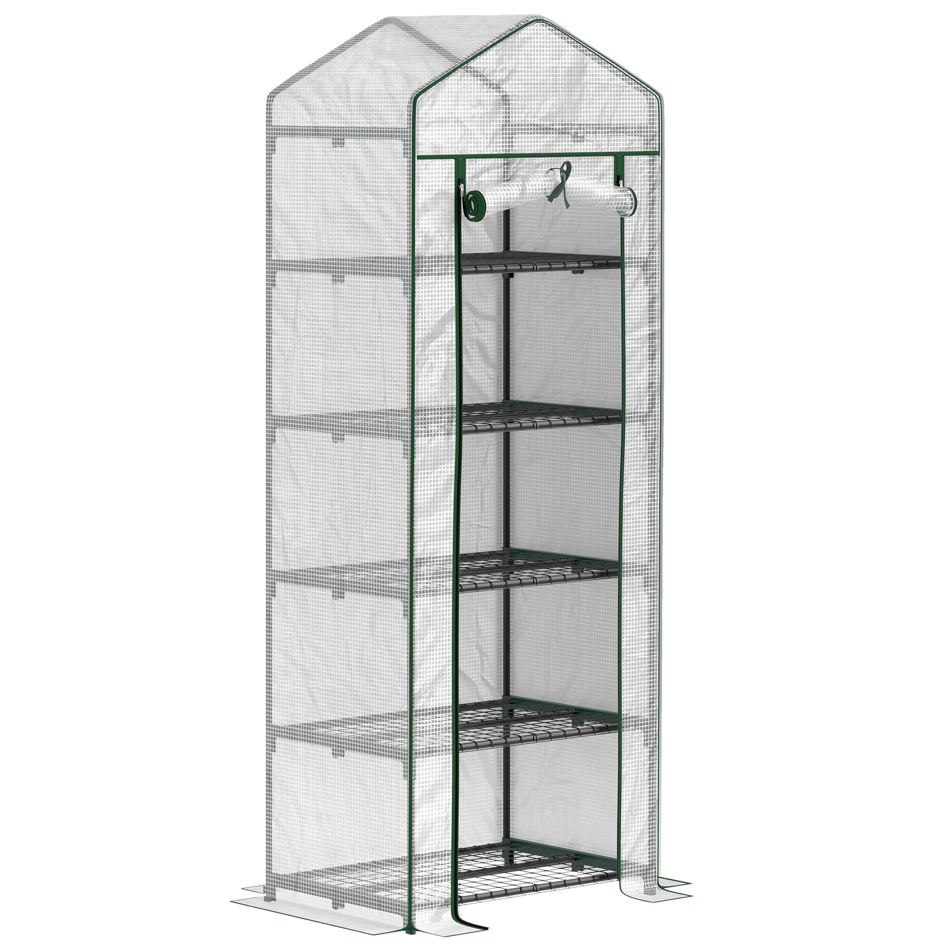 Outsunny Invernadero Pequeño Con Estantes De 5 Niveles 69x49x193 Cm Transparente_0