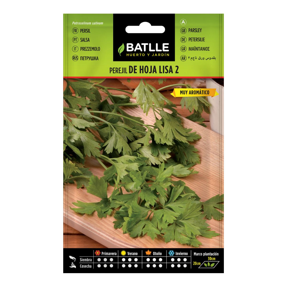 Sementes de salsa comum de folhas lisas 2,25g