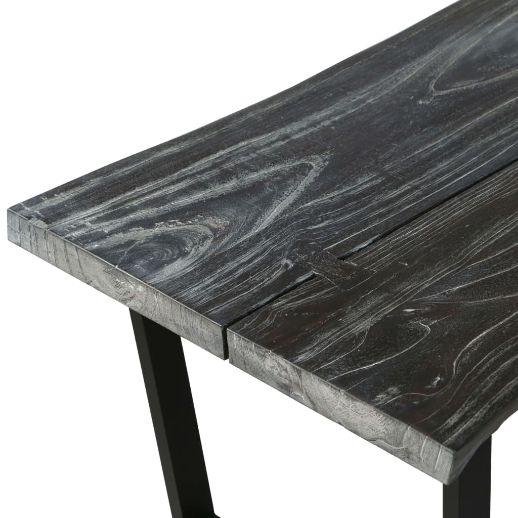 Mesa De Centro De Madera Maciza De Mindi Gris 102x56x41 Cm_2