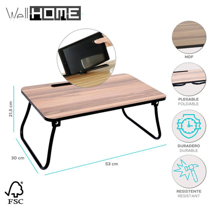 Well Home Bandeja Portátil Para La Cama En Mdf Y Melamina 53x30,5x5cm_1