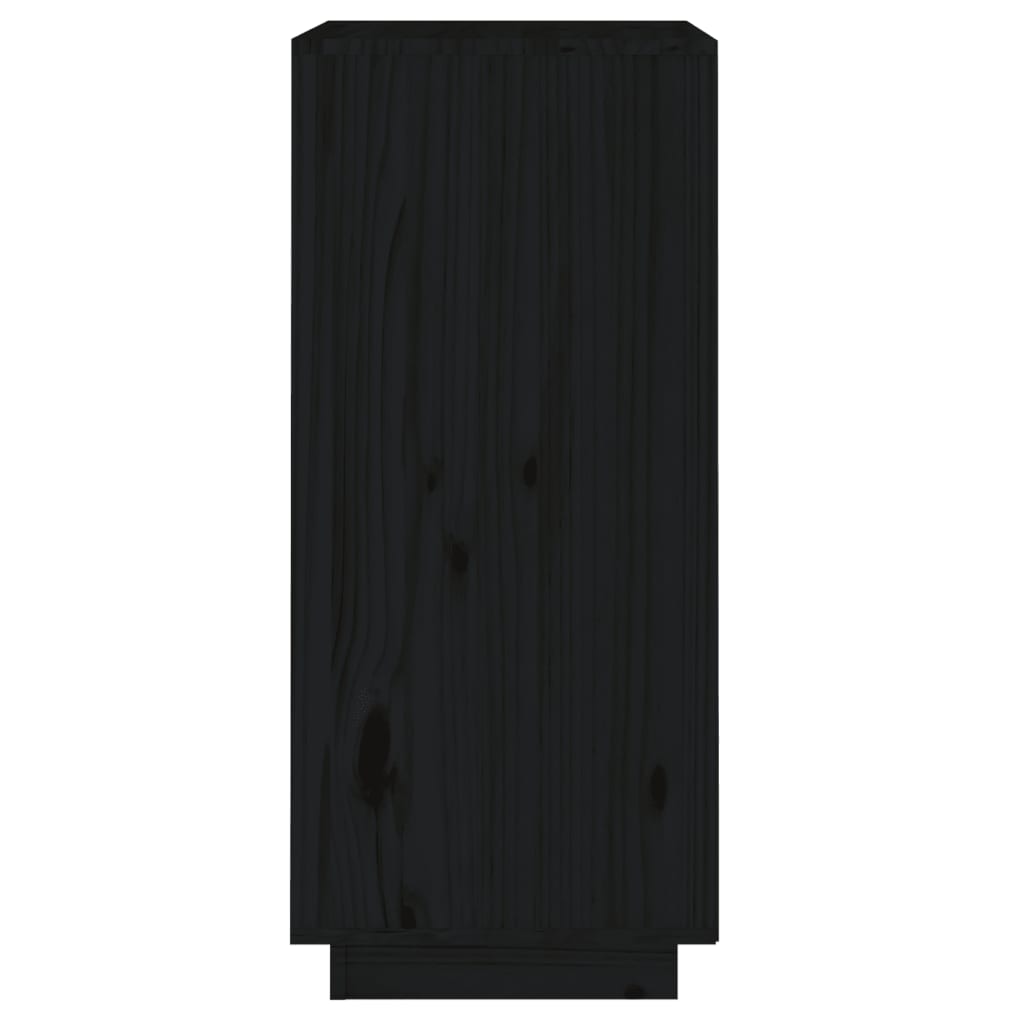 Aparador De Madera Maciza De Pino Negro 38x35x80 Cm / Vetonek_5