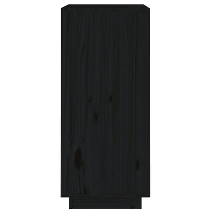 Aparador De Madera Maciza De Pino Negro 38x35x80 Cm / Vetonek_5