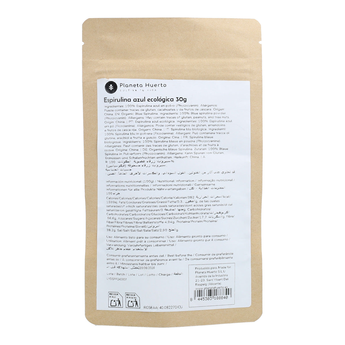 Planeta Huerto Espirulina Azul 30 g