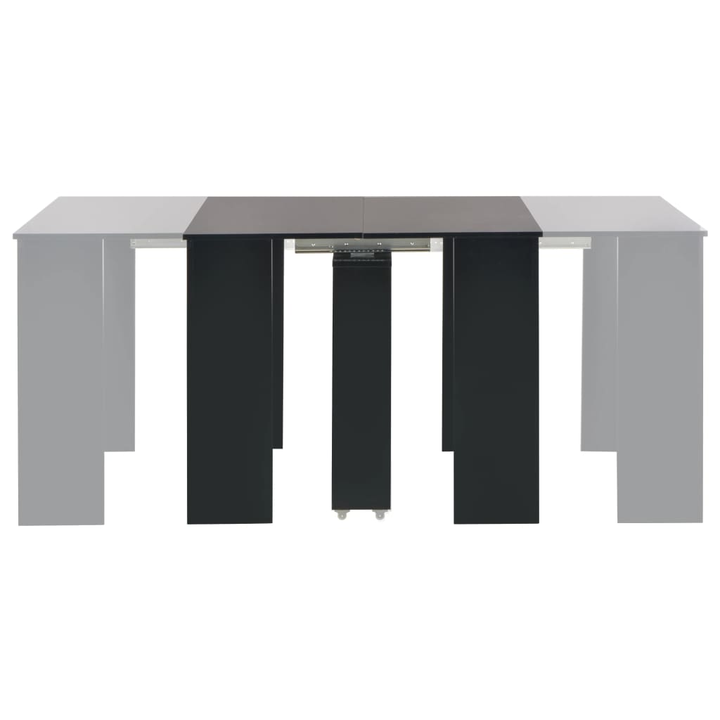 Mesa De Comedor Extensible Negro Brillante 175x90x75 Cm_1