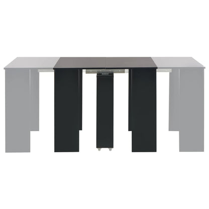 Mesa De Comedor Extensible Negro Brillante 175x90x75 Cm_1
