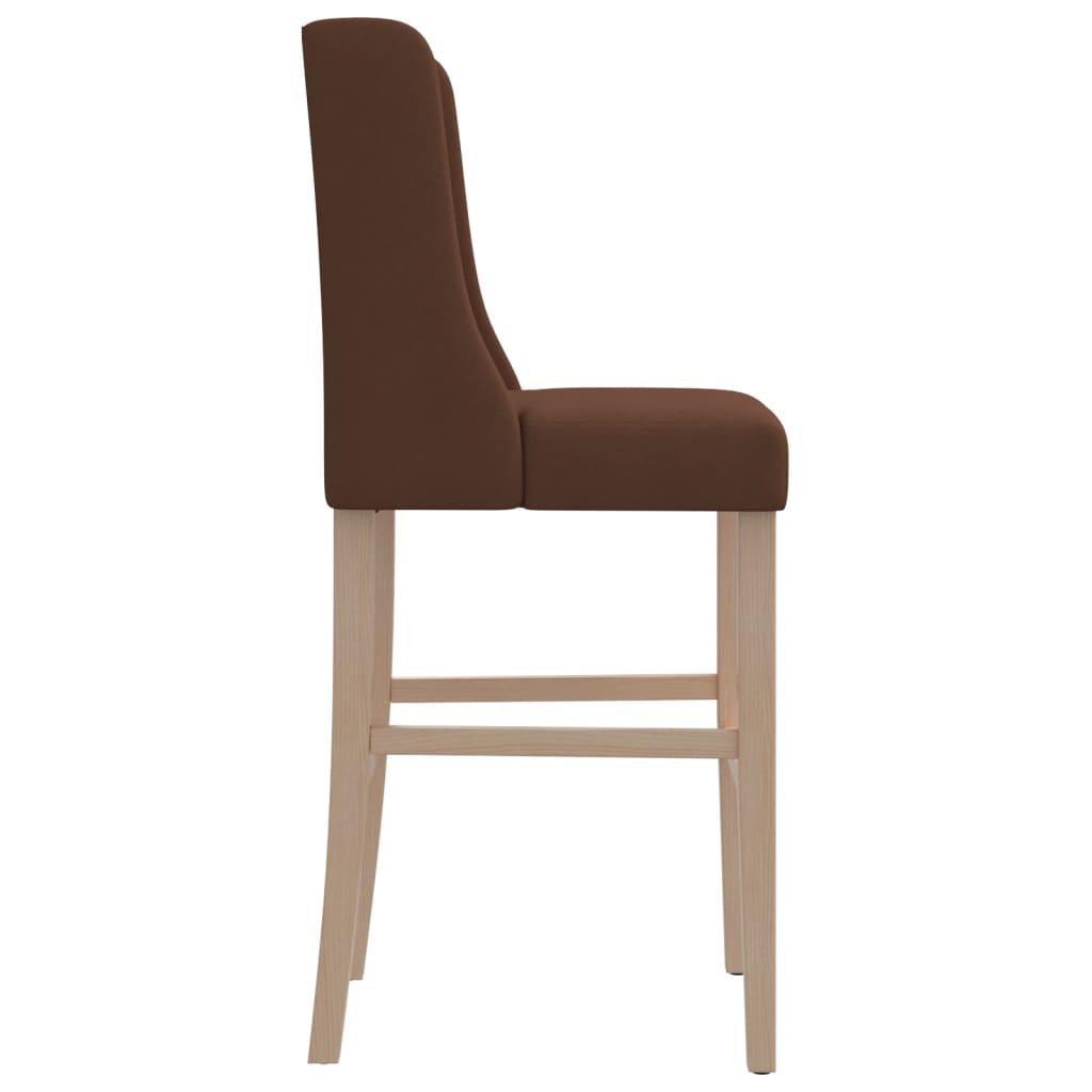 Taburetes Altos 2 Uds Madera Maciza De Caucho Y Tela_4