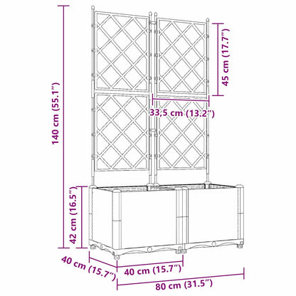 Vidaxl Maceta De Jardín Con Enrejado 2 Pcs Marrón 80 X 40 X 143 Cm Pp_2