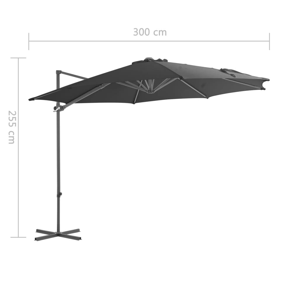 Vidaxl Sombrilla De Jardín Con Base Portátil Gris Antracita_2