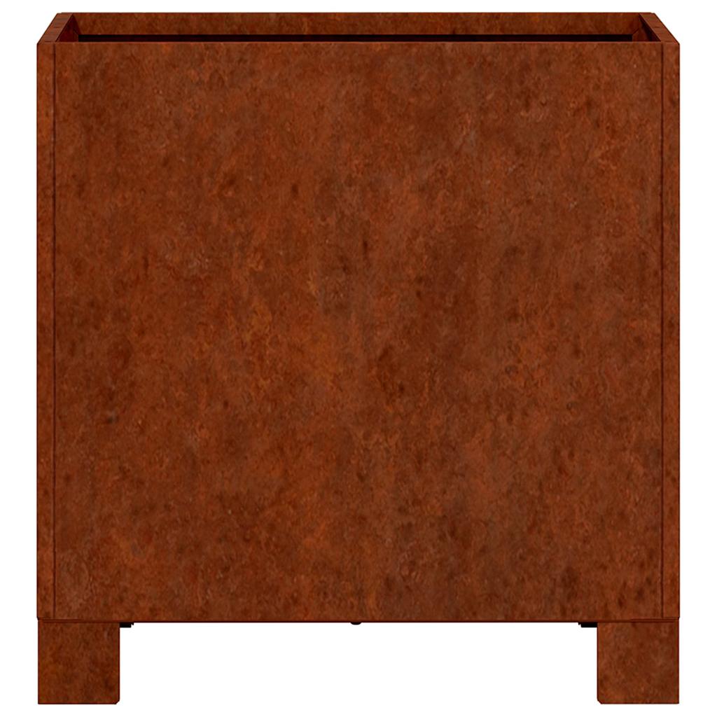 Jardinera Con Patas Acero Corten Oxidado 30x30x30 Cm_5