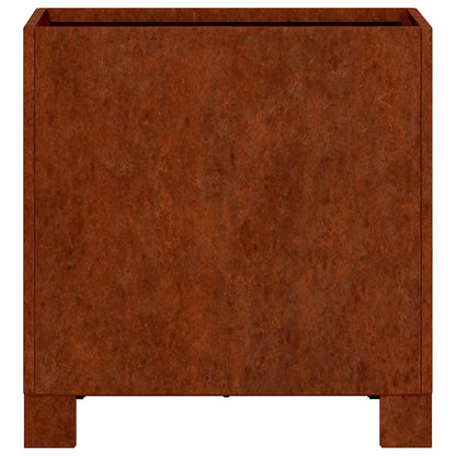 Jardinera Con Patas Acero Corten Oxidado 30x30x30 Cm_5