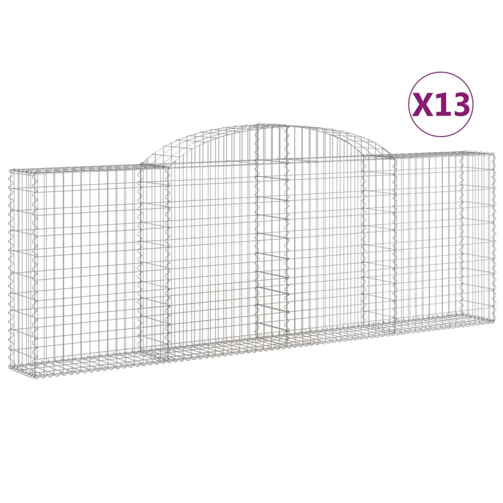 Cestas De Gaviones 13 Uds Forma Arco Hierro 300x30x100/120 Cm_0