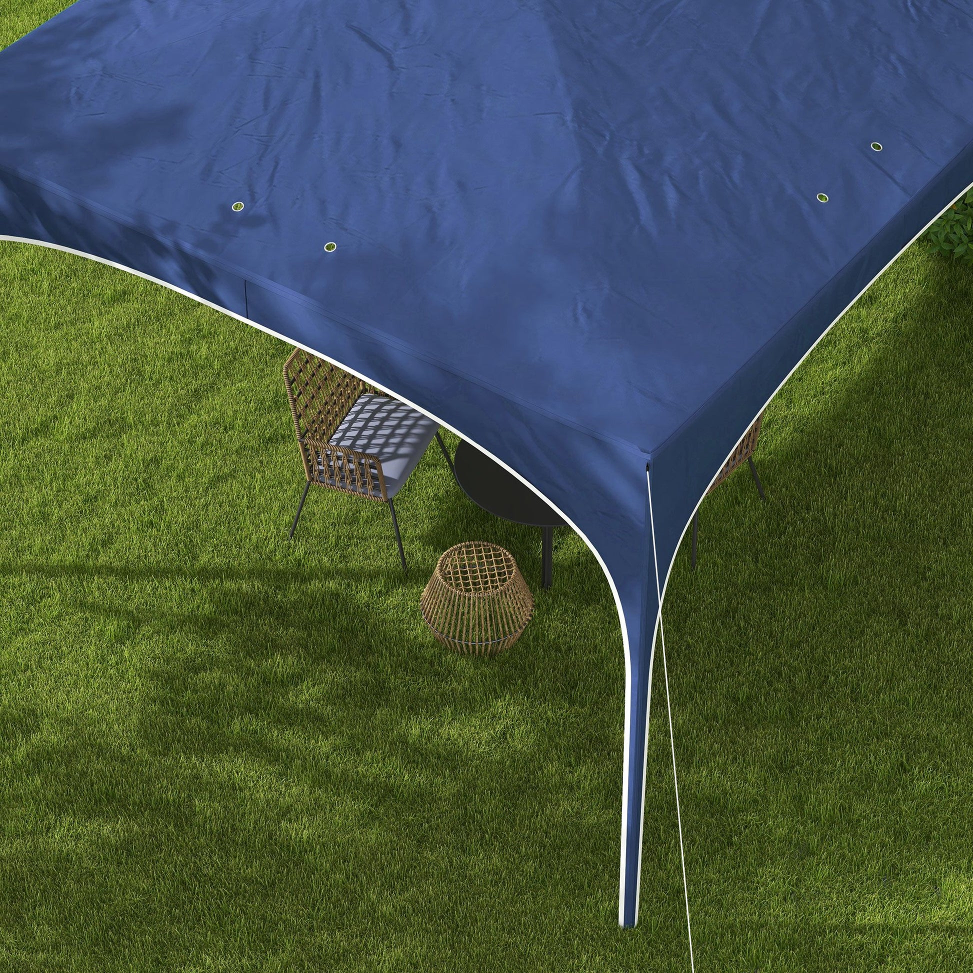 Outsunny Carpa Plegable 3x3 M Altura Ajustable Con Bolsa De Transporte Azul_3