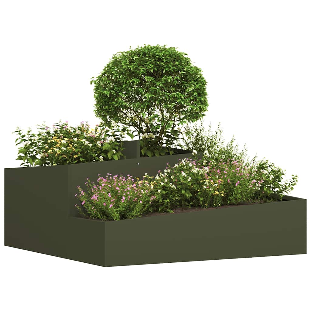 Macetero De Jardín Verde Oliva 100 X 100 X 50 Cm_2