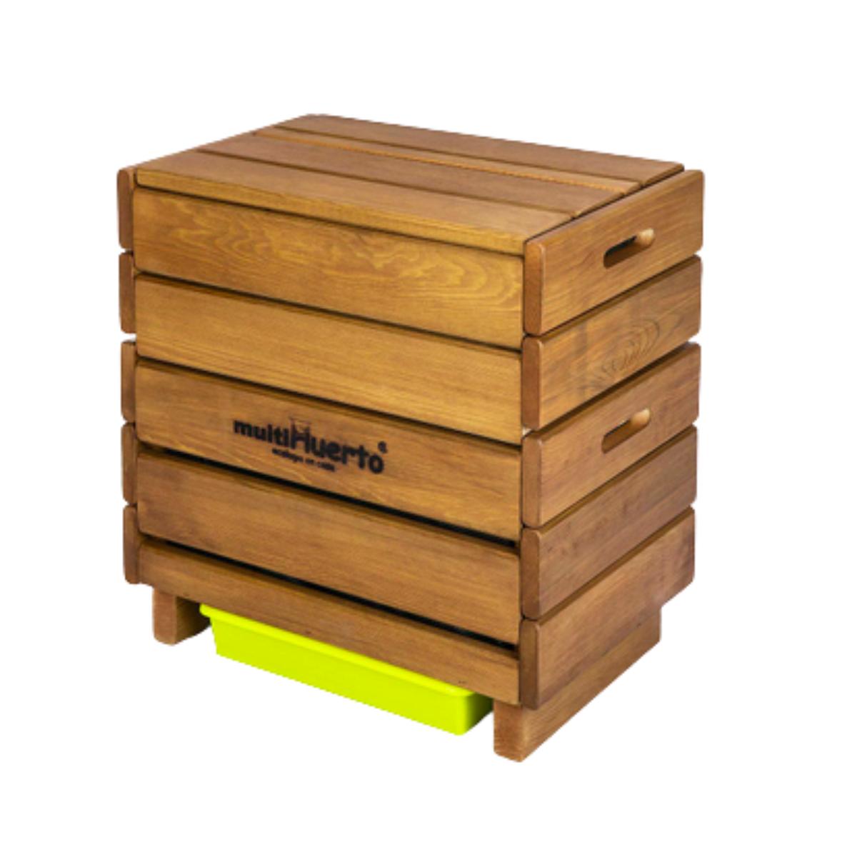 Vermicompostor de madeira completo para fruteiras multi-pomar