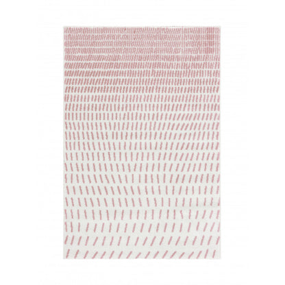 Alfombra De Salón Shaggy Rosa Motivo Geométrico Suave Pelo Largo 150x200cm- Decoración- Mobiliario De Hogar_0