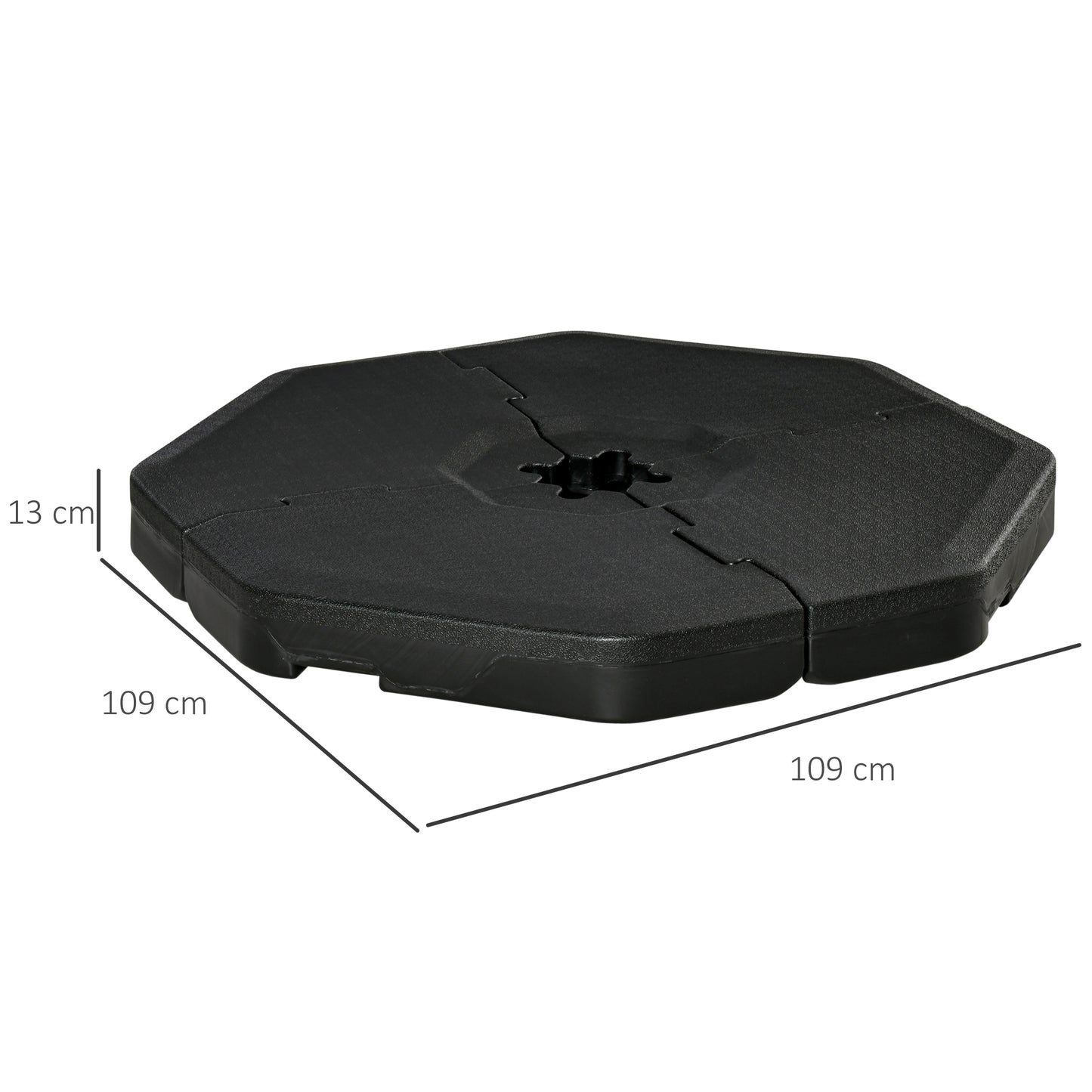 Outsunny 4 Pesos Para Base De Sombrilla Rellenable De Agua 104 Kg O Arena 125 Kg_2