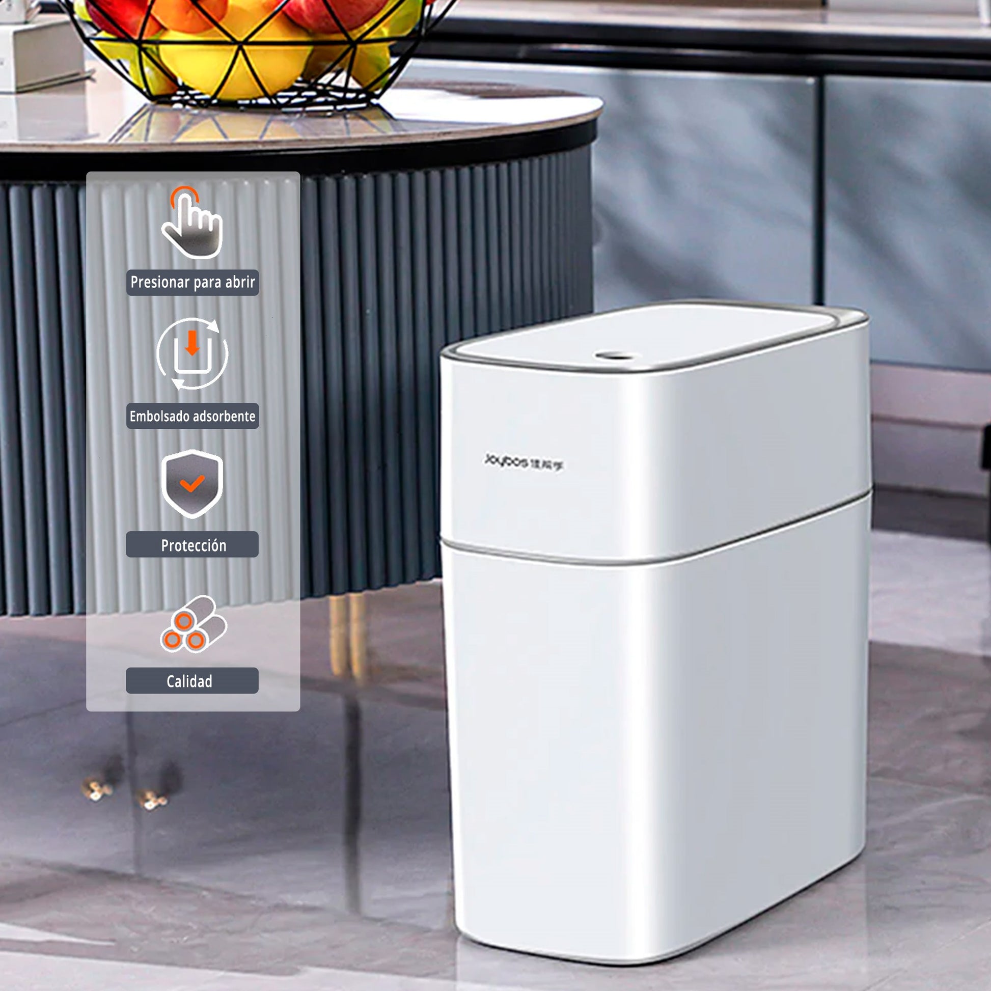 Papelera Cubo De Basura 15 L Con Sensor De Movimiento Inteligente Sin Contacto - Incluye 20 Bolsas De Basura