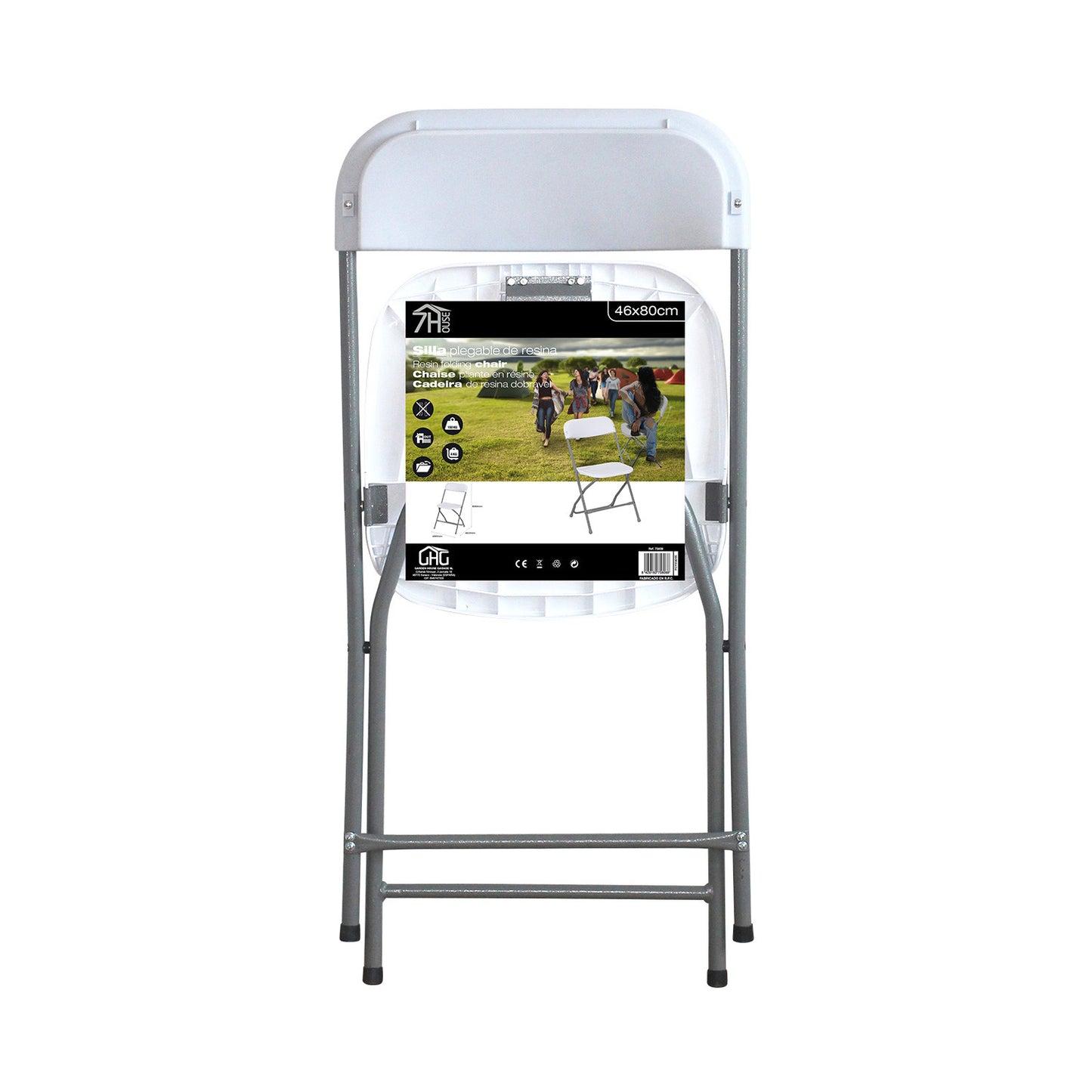 Silla Plegable Blanca 49x44.5x80.5cm 7house_4