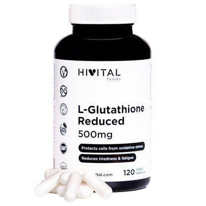 L-Glutationa Reduzida 500 mg 120 cápsulas vegan Hivital