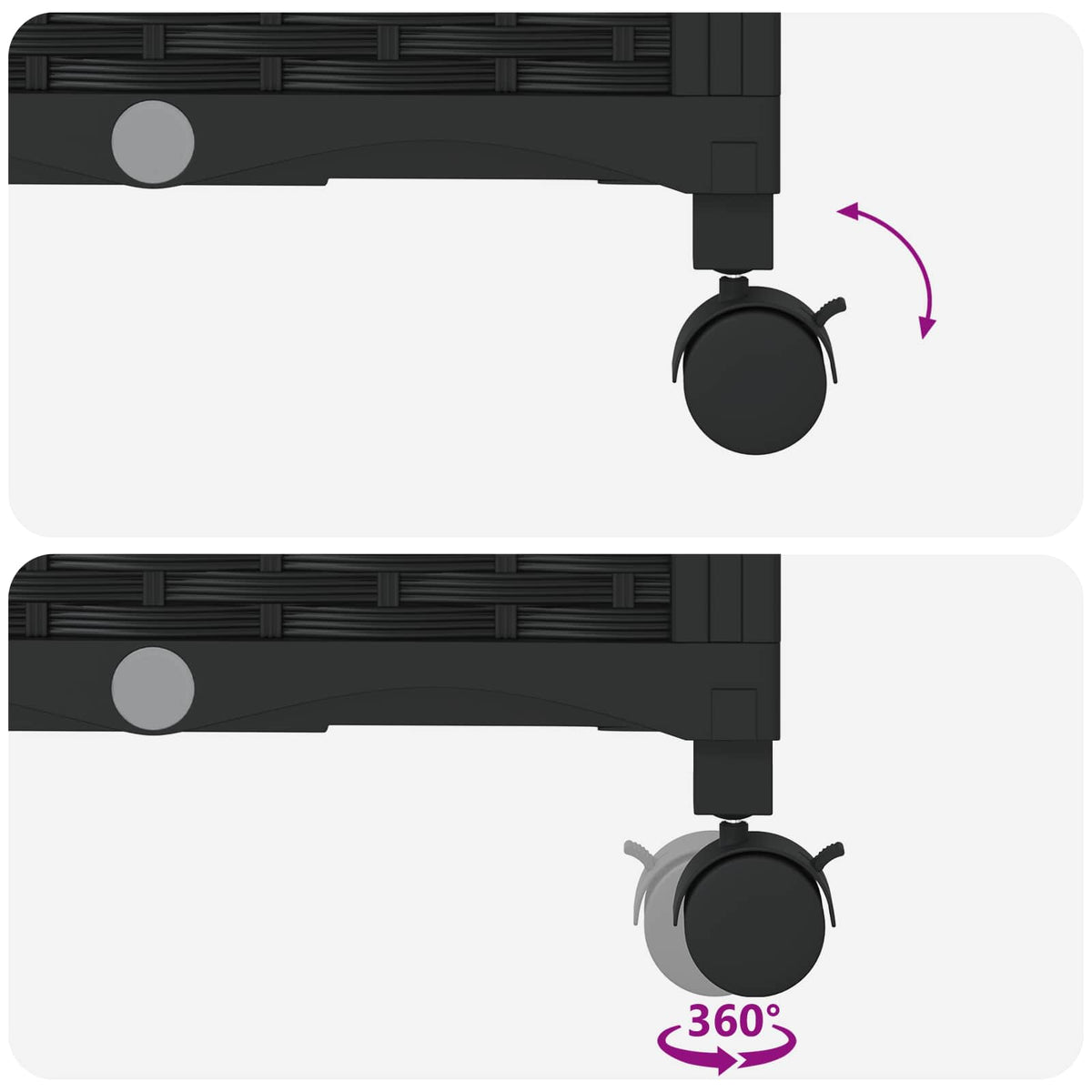 Jardinera Con Enrejado Y Ruedas 2 Uds. Negro 80 X 40 X 149 Cm_5