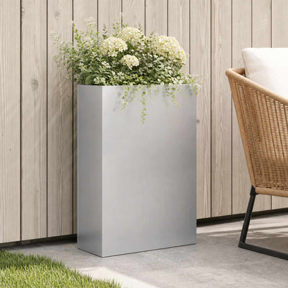 Macetero De Jardín Plateado 50 X 20 X 75 Cm Acero Galvanizado_1