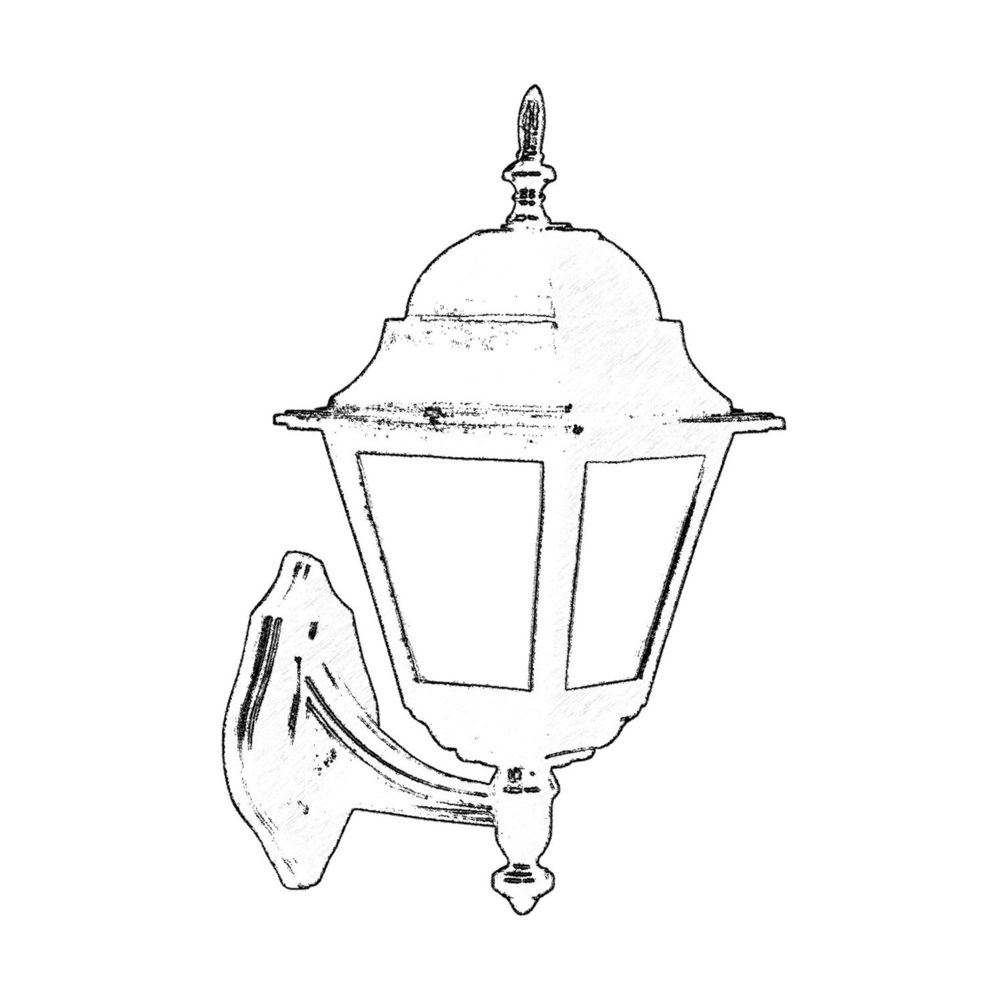 Aplique De Pared Para Exterior, Abs , Negro, 25x18x36, Casquillo E 27 Max 60 W