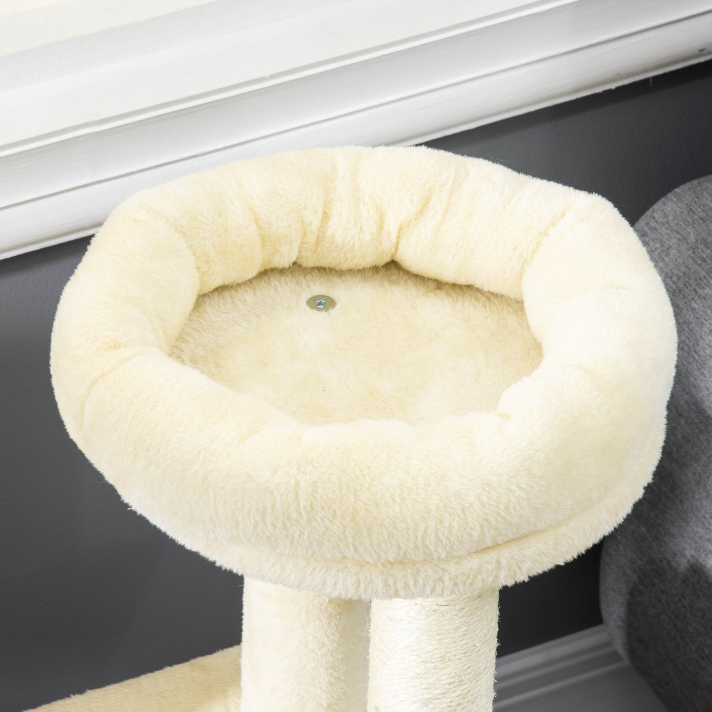 Pawhut Árbol Rascador Para Gatos Altura 83 Cm Con Cama Cueva Bola Colgante Rampa_4