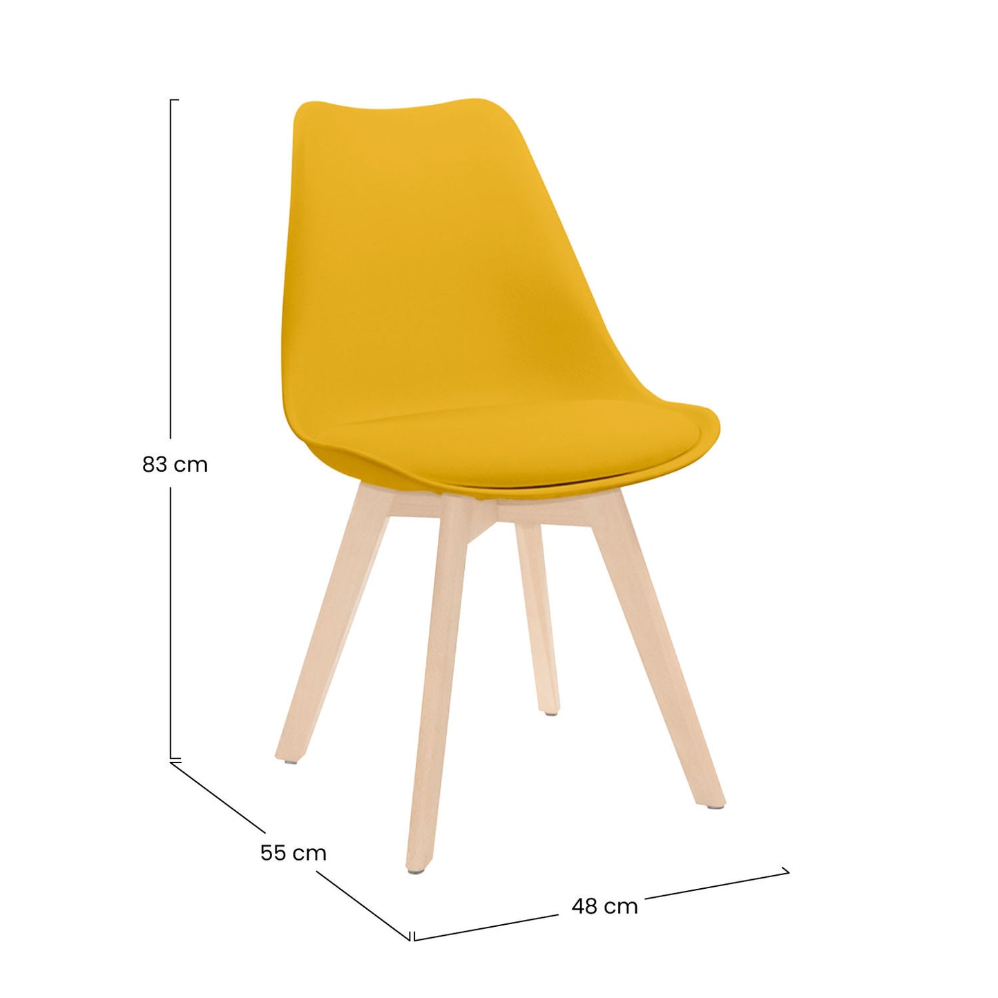 Pack 2 Sillas De Comedor Estilo Nórdico Daria 83x55x48cm Thinia Home_5