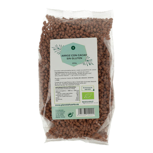Arroz tufado com cacau Sem glúten ECO Planeta Huerto 200 g