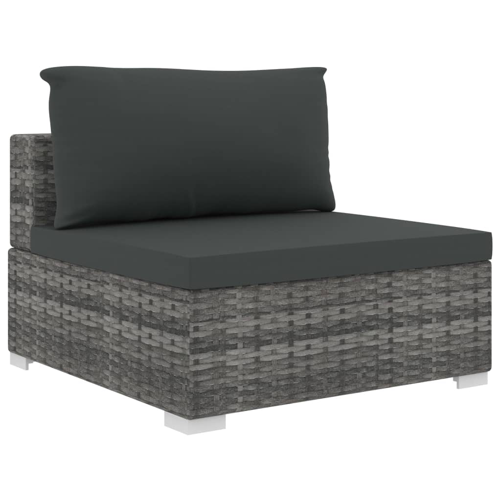Vidaxl Set De Muebles De Jardín 8 Pzas Y Cojines Ratán Sintético Gris_4