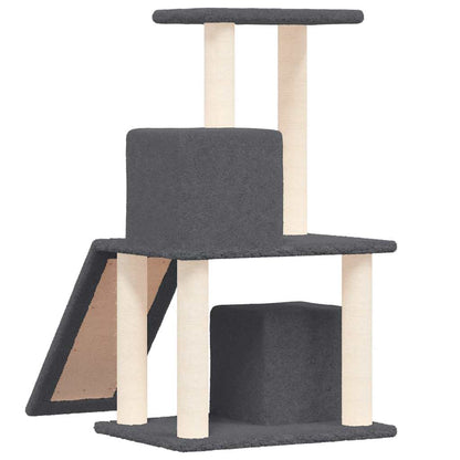 Rascador Para Gatos Con Postes De Sisal Gris Oscuro 82 Cm_4
