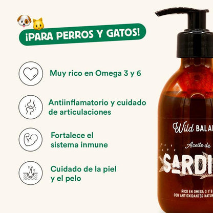 Óleo de sardinha natural Wild Balance 250 ml